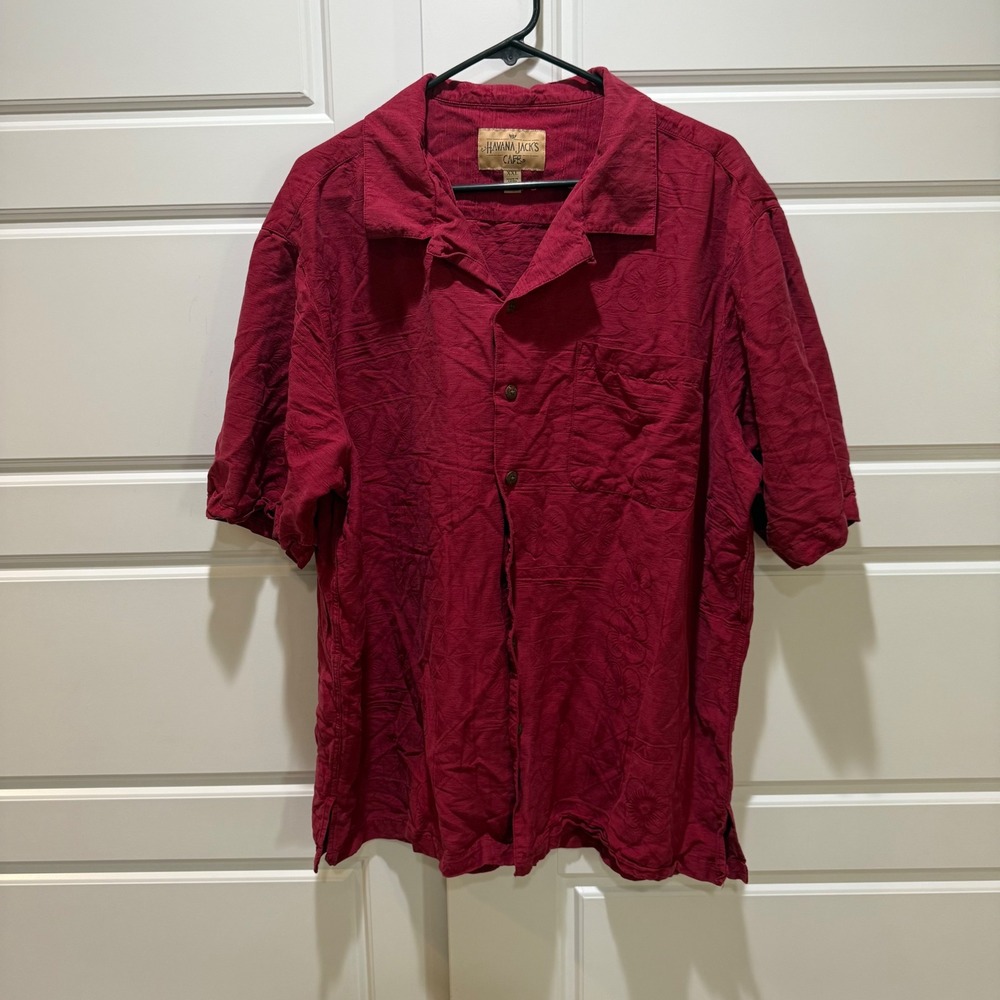 Havana Jack's Silk Button‎ Up Shirt Floral Resort Wear XXL